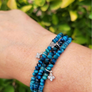 Deep Water Blue Tiger's Eye Stretch Bracelet