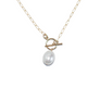 Dusk Barrel Pearl Toggle Necklace