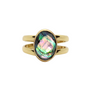 Faceted Abalone Double Banded Ring