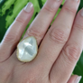 Muse Faceted White Moonstone Ring
