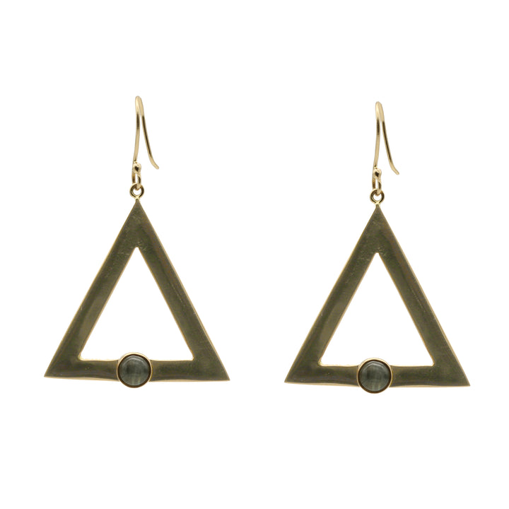 Triangle Earring with Labradorite