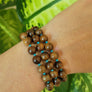 Wood and Turquoise Stretch Bracelet