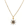 Pave diamond sun charm necklace in gold vermeil