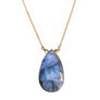 Labradorite drop on gold fill chain.