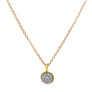 Silver druzy pendant on gold fill chain