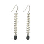 Silver chevron strand earrings with labradorite drops