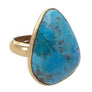 Turquoise stone ring in gold alchemia