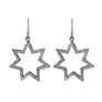 Pave diamond seven point star earrings on sterling silver