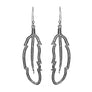 Pave diamond feather earrings in sterling silver