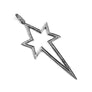 Pave diamond shooting star pendant in sterling silver