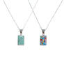 Double Sided Confetti Turquoise Pendant