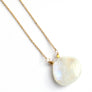 Large faceted moonstone drop pendant on gold fill chain
