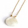 Large faceted moonstone drop pendant on gold fill chain