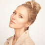 Jewel modeling gold finish chevron strand earrings with labradorite drops