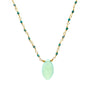 Chalcedony drop necklace from on gold fill turquoise bead chain
