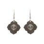 sterling silver lotus earrings w/ heart on sterling silver earwires