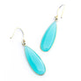 Long teardrop chalcedony earrings in gold vermeil