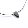 Trillion shaped rare black jade on leather cord