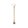 Pave diamond sun charm earring in gold vermeil