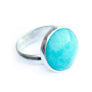 Adjustable round amazonite stone ring in sterling silver