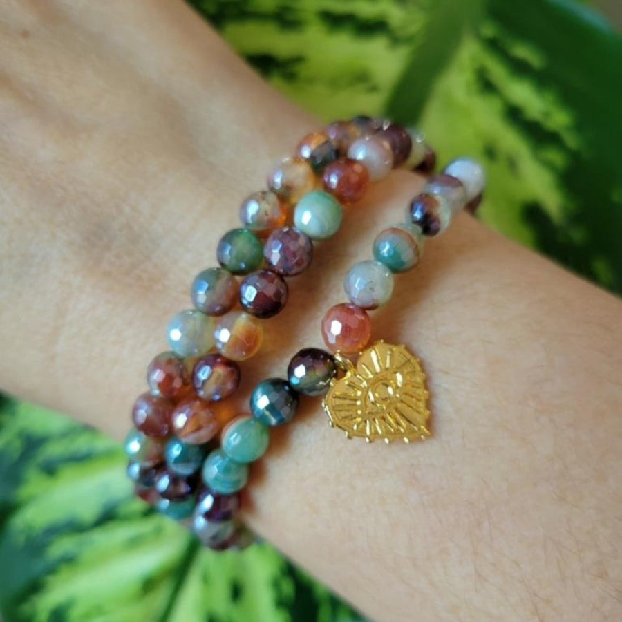 Beneath the Willow Agate Stretch Bracelet