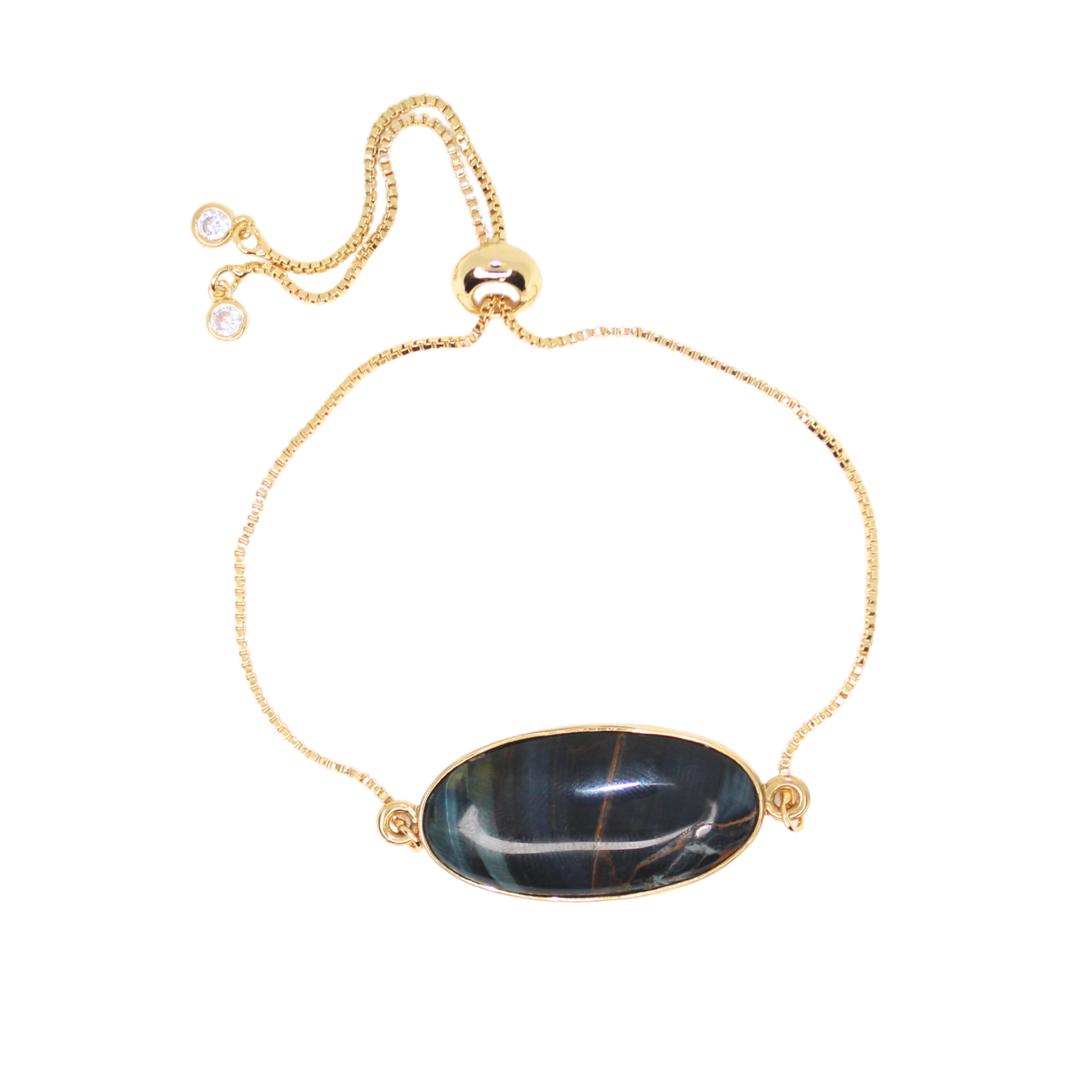Navi Gold Beaded Bracelet - Jet Black, Bracelets