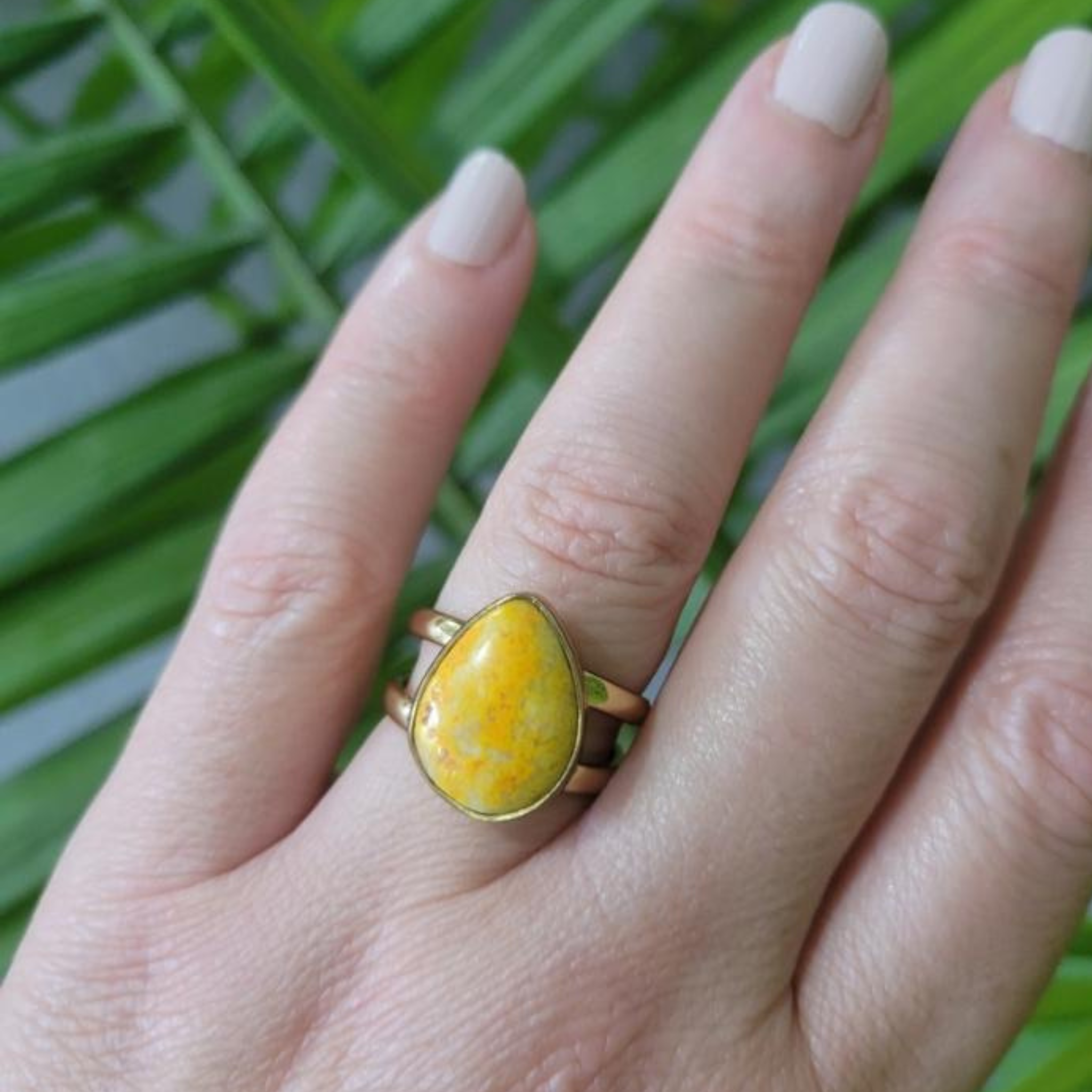 Mellow Yellow Bumblebee Jasper Ring Songlines By Jewel
