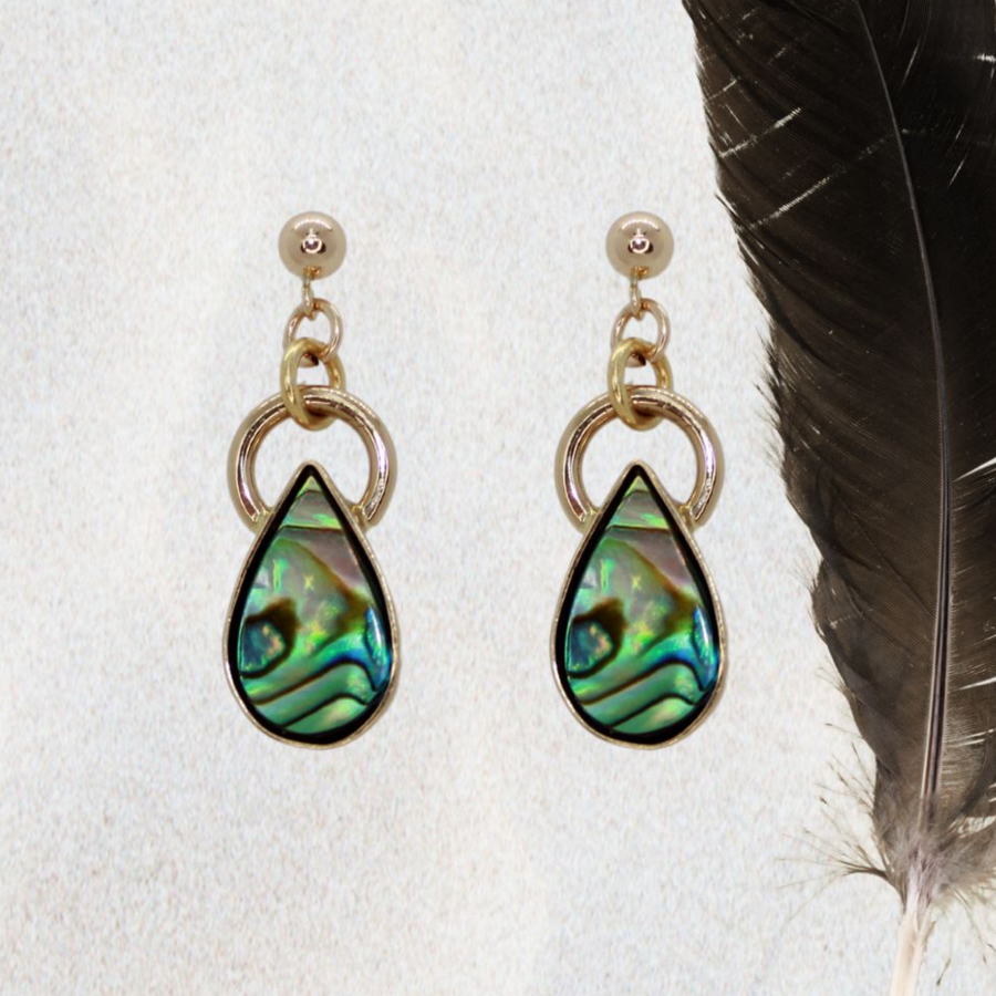 Abalone dangle earrings discount