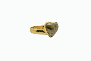 Labradorite Heart Ring