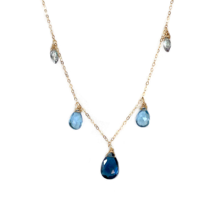 Blue Quartz Multi Drop Necklace