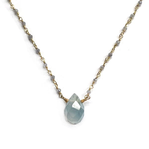 Silver Dipped Iolite Necklace