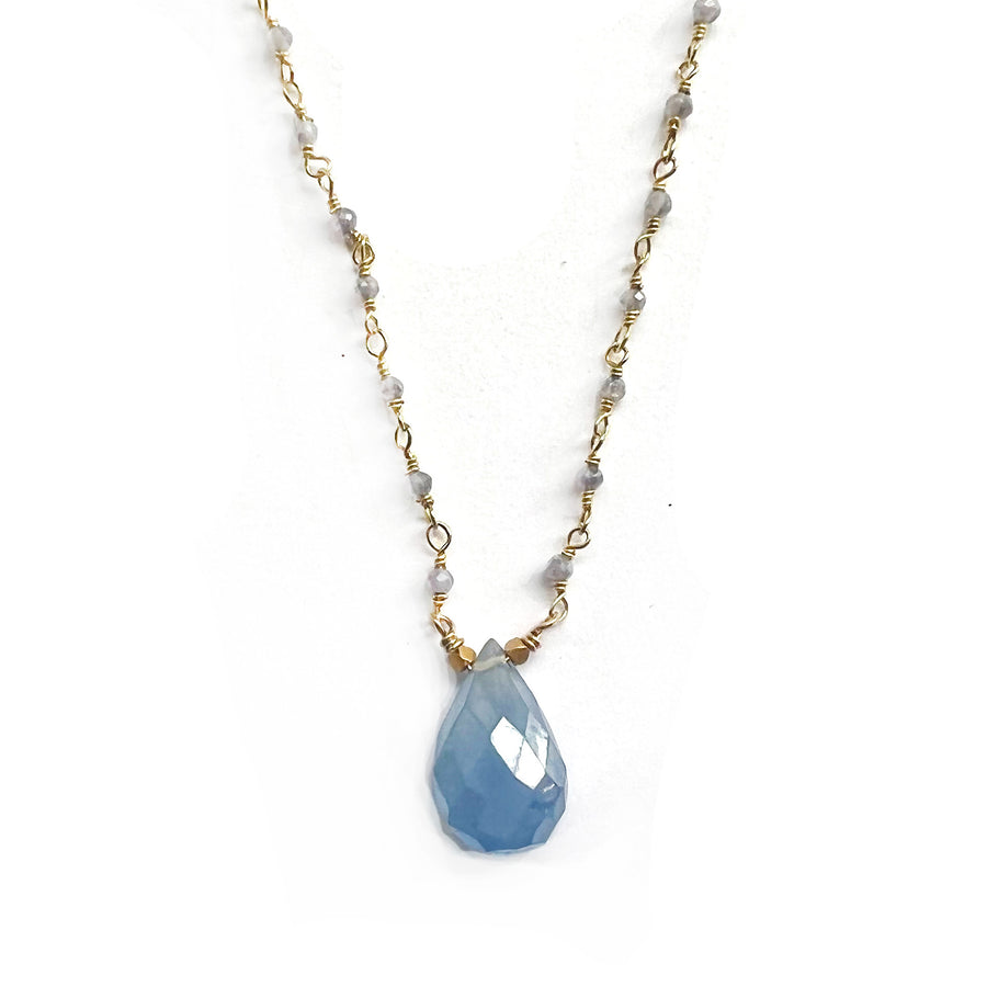 Silver Dipped Iolite Necklace