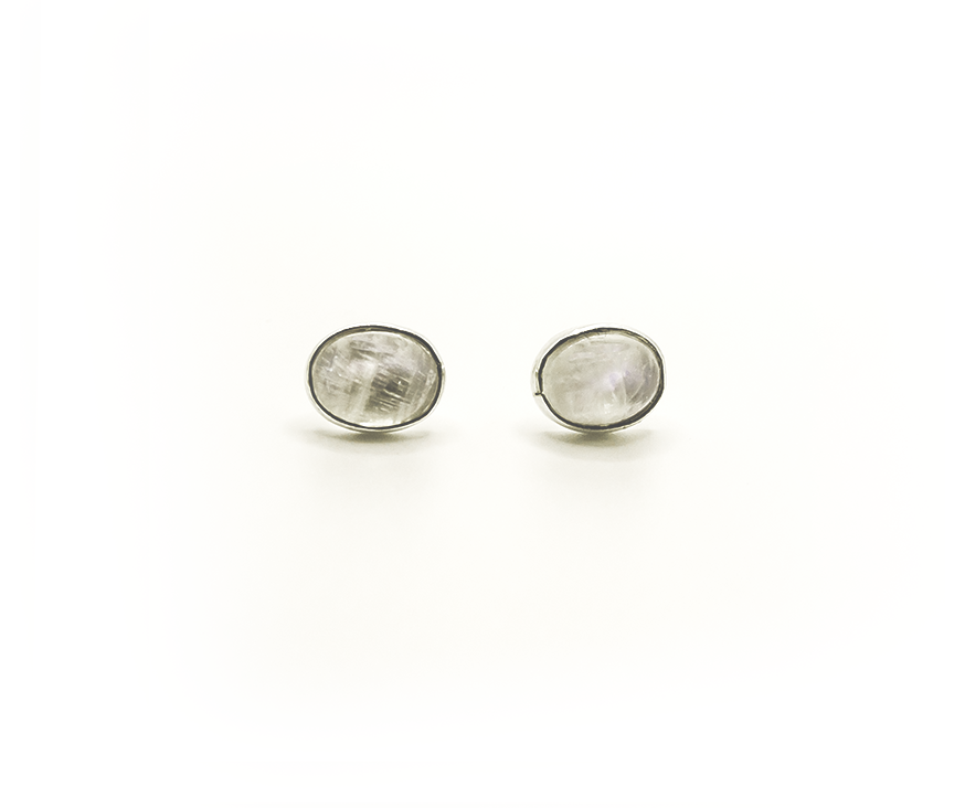 Vintage 14K Gold Cabochon Moonstone Stud Earrings – Boylerpf