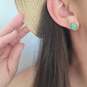Amazonite Teardrop Fan Earrings