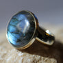 round labradorite adjustable ring w/ zero carat gold alchemia band