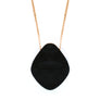 Rare black jade stone necklace on gold fill chain