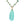 Long blue faceted chalcedony tear drop pendant on blue quartz and apatite bead chain