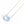Pale blue faceted chalcedony drop pendant on sterling silver chain. 