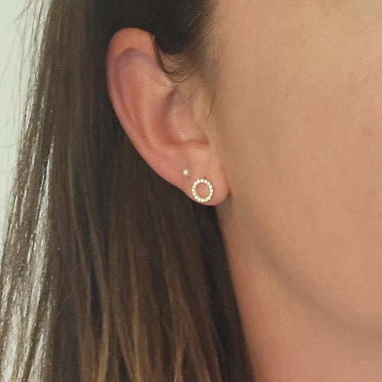 Crystal Circle Stud Earrings